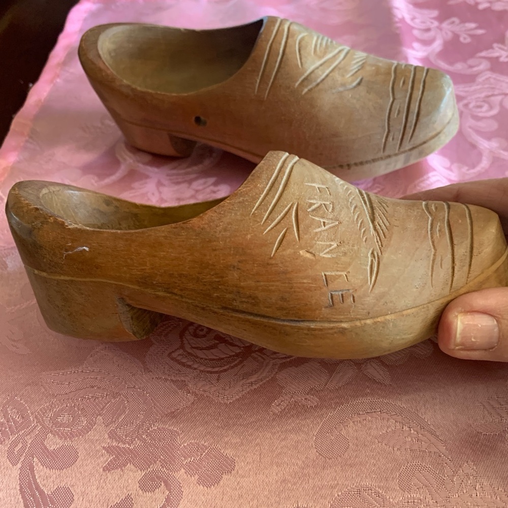 Vintage Handcarved Belgium Wooden Clogs